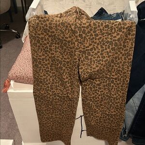 American Eagle Outfitters Leopard Print Cropped Pants